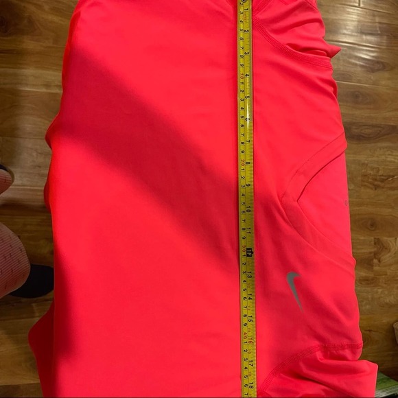 Nike Pro Dri-Fit V Neck Short Sleeve Top Neon Pink Orange Size L - Picture 5 of 6